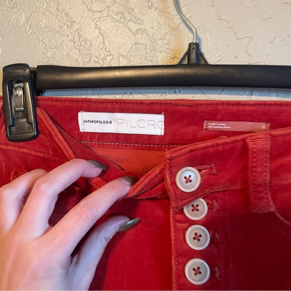 Anthropology Red High Rise Corduroy‎ Skinny Jeans - Picture 8 of 8